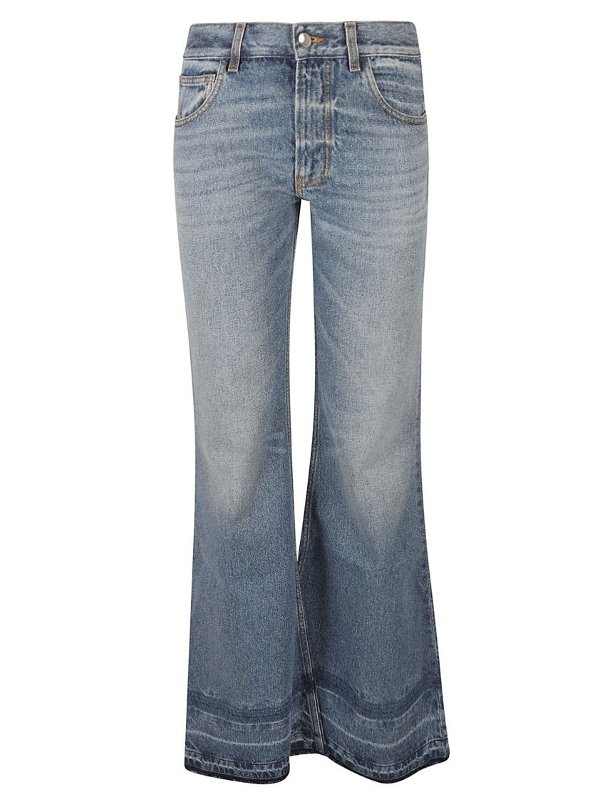 Chloé High-Waisted Flared Jeans With Vintage Wash