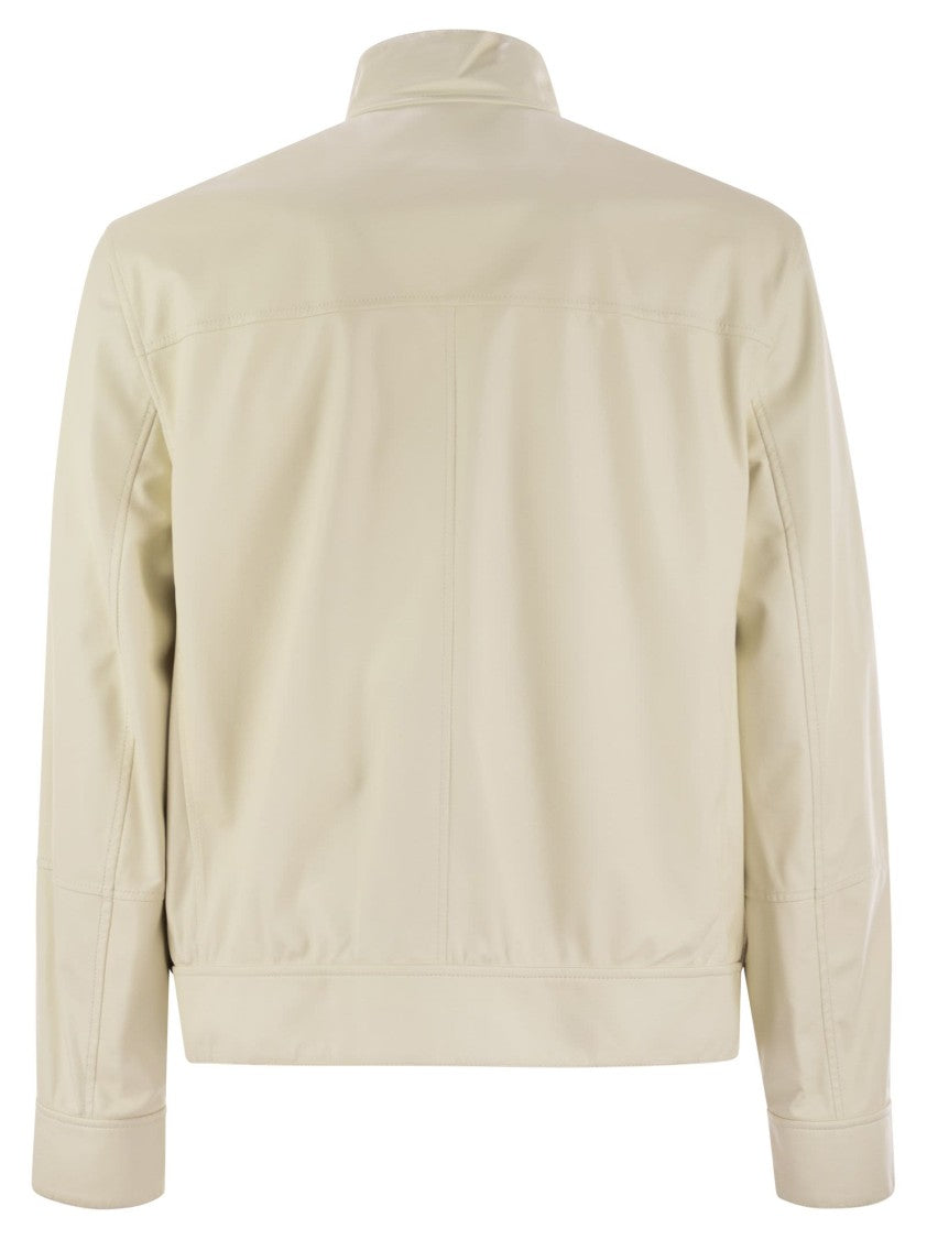 Brunello Cucinelli Reversible Bomber Jacket In Membrane Nappa Leather