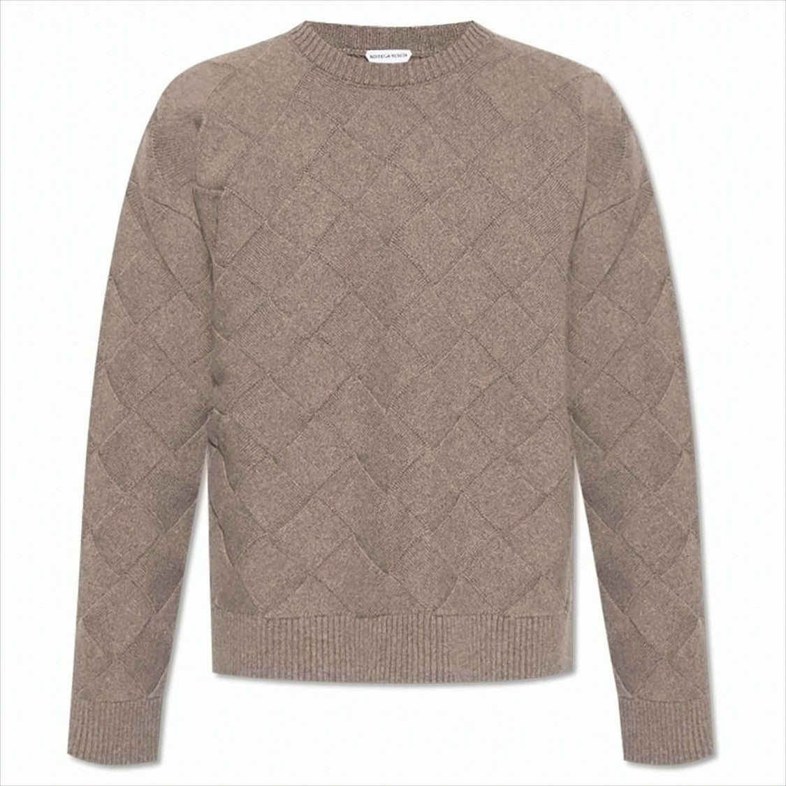Bottega Veneta Textured Diamond Pattern Wool Knit Sweater