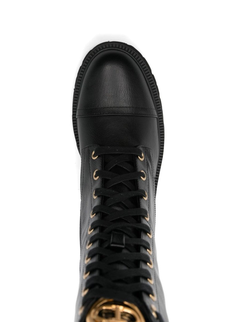 Twin-Set Tall Lace-Up Black Boots