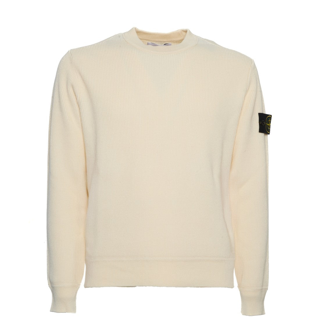 Stone Island Ribbed Organic Cotton Sweater With Unique Stitching Details