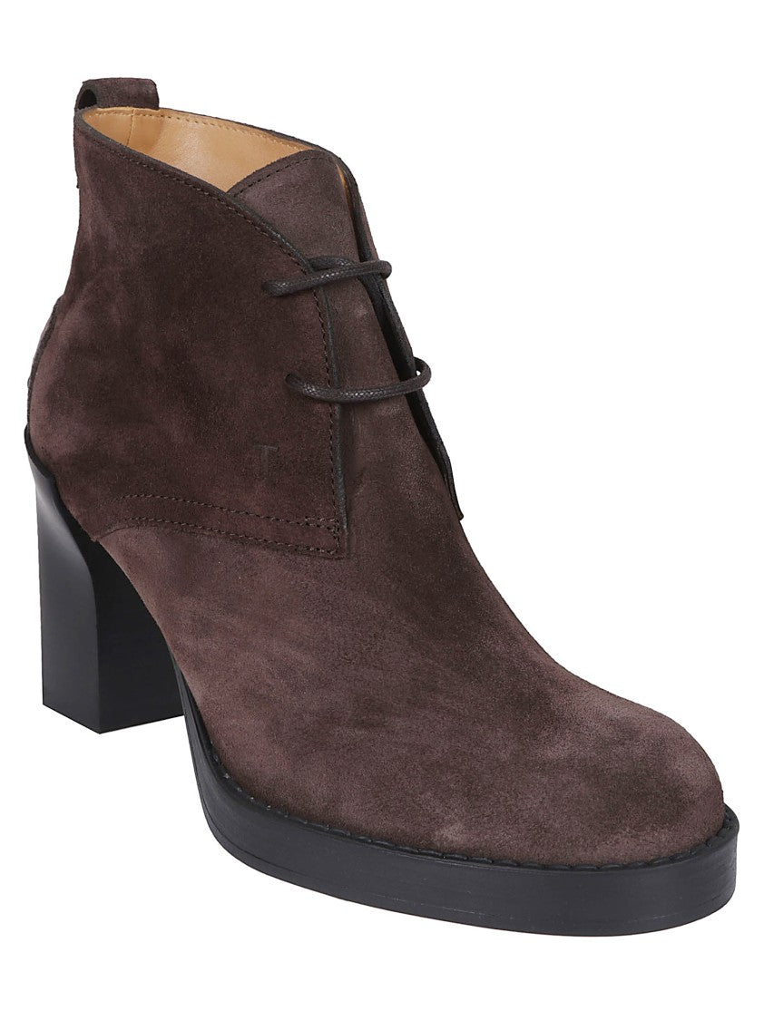 Tod's Rosewood Suede Ankle Boots