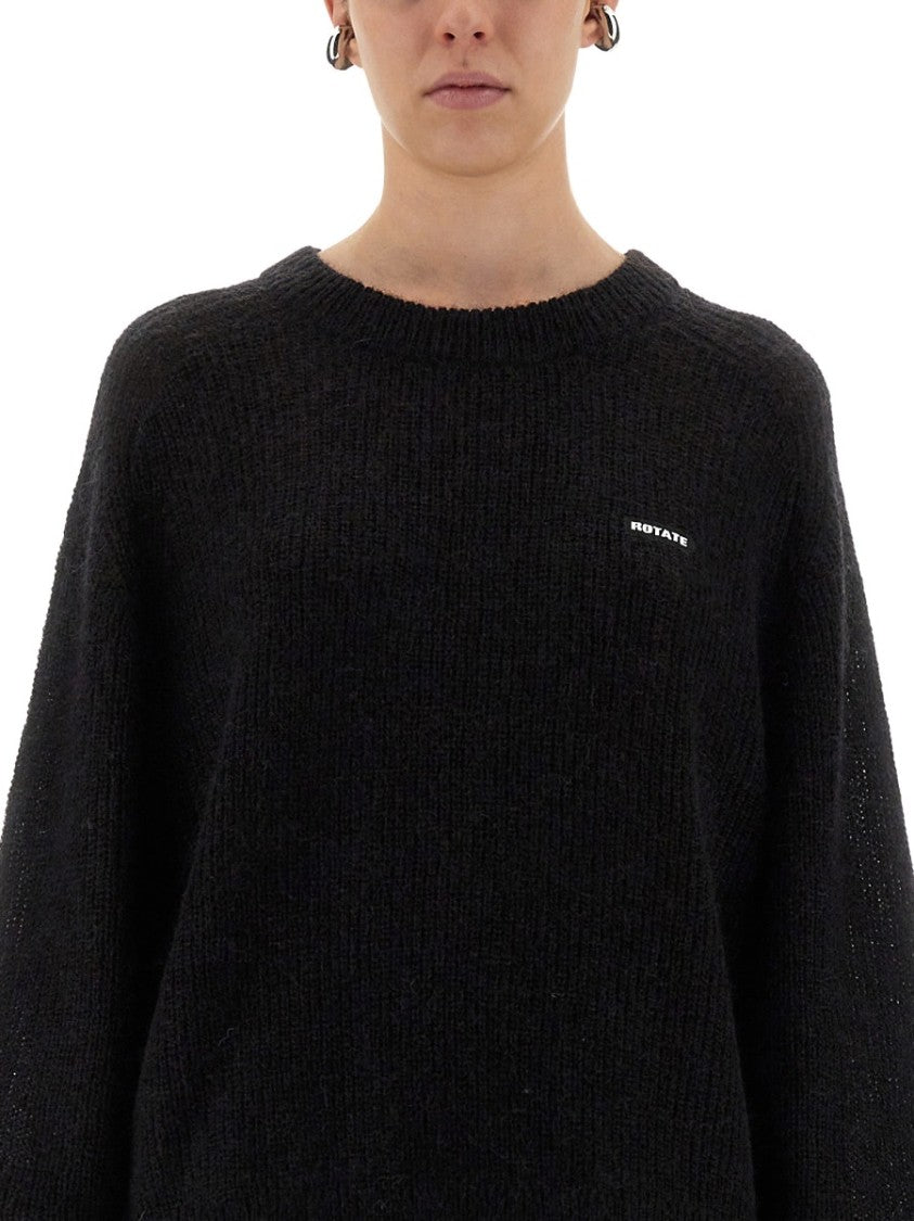Rotate Birger Christensen Lightweight Knit Sweater With Logo Detail