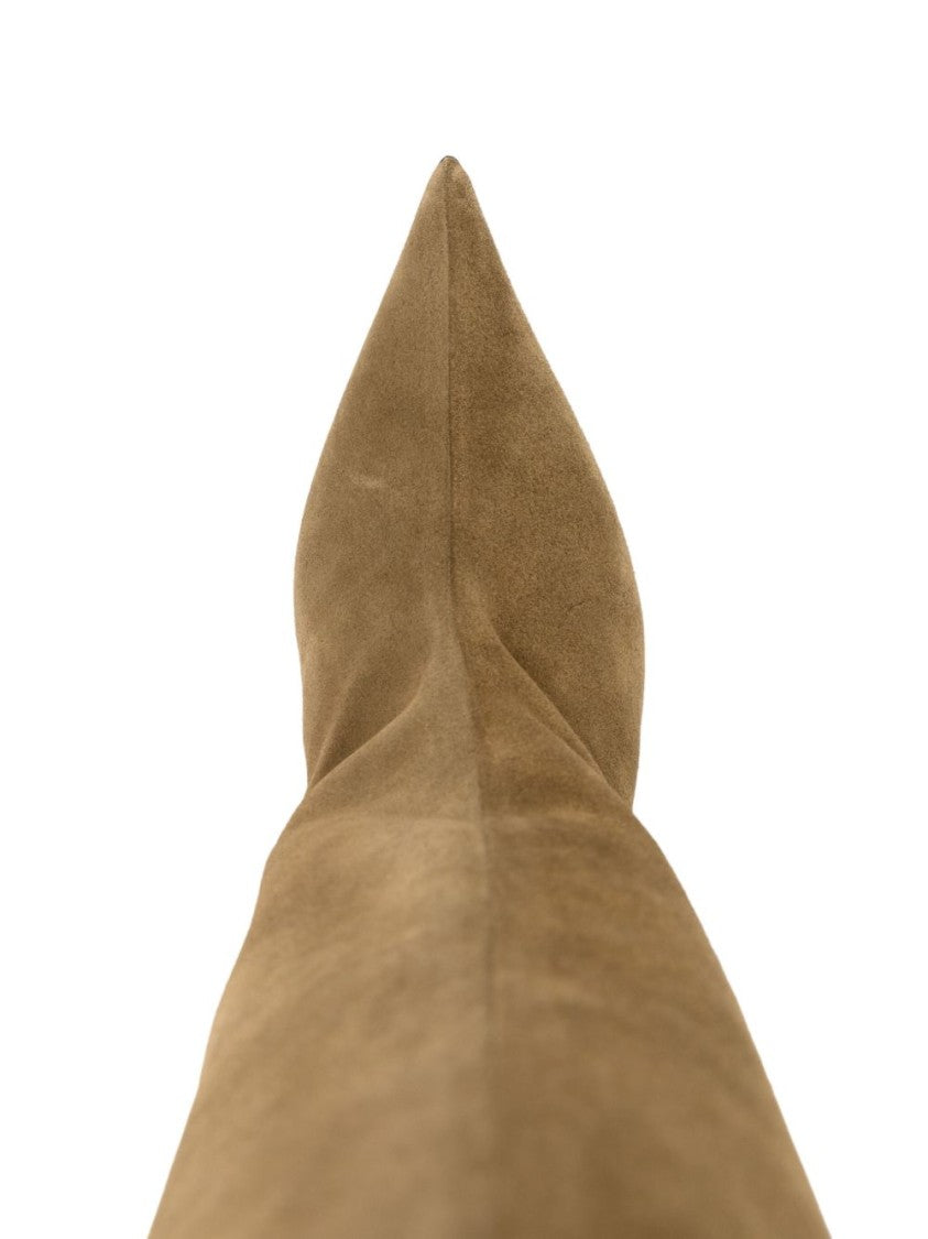 The Attico Brown Goat Leather Ankle Boots