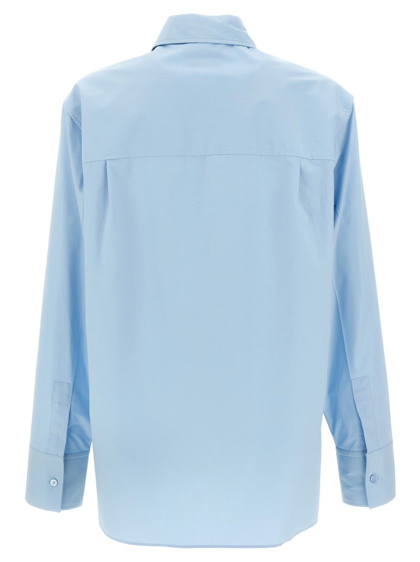 Gucci Embossed Logo Light Blue Cotton Poplin Shirt