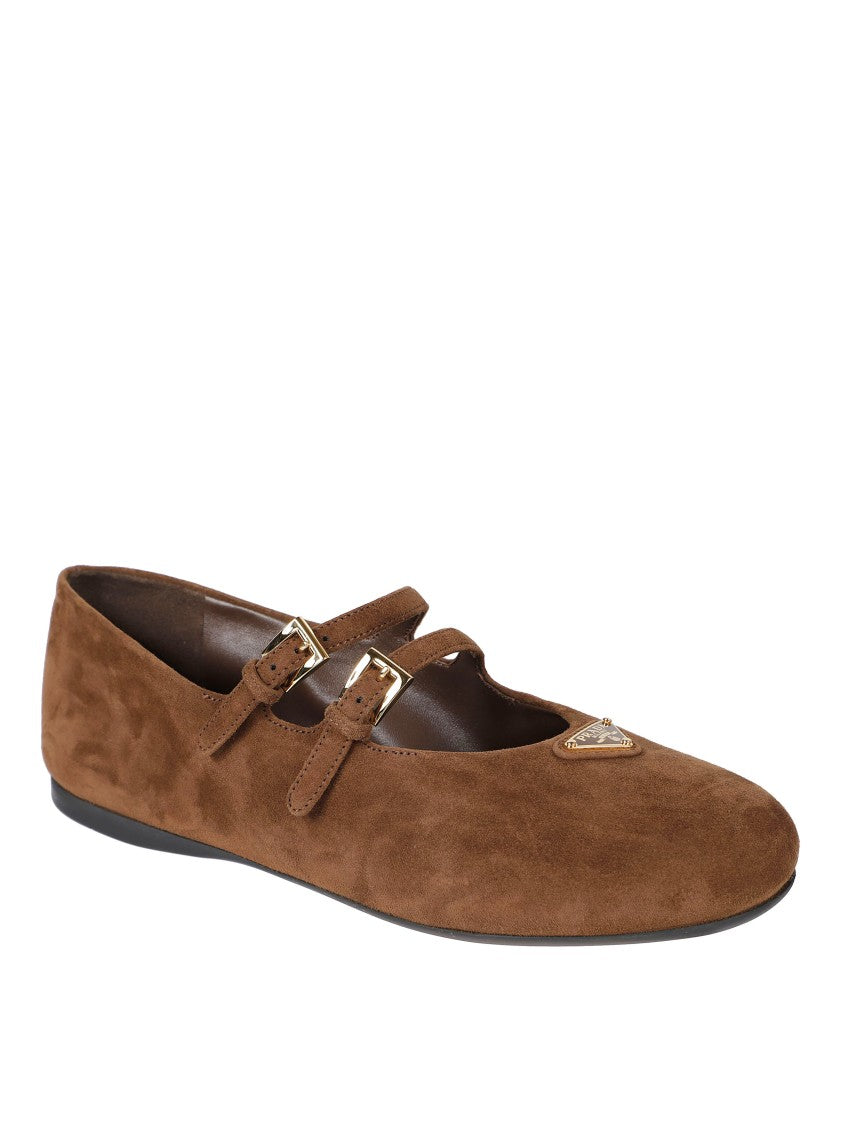 Prada Suede Mary Jane Flats