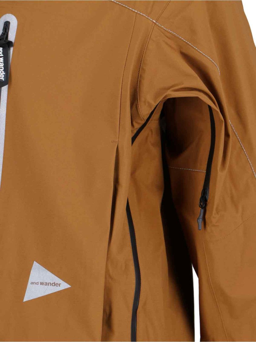 And Wander Zip Jacket, In Brown Waterproof "Pertex Shield" Fabric