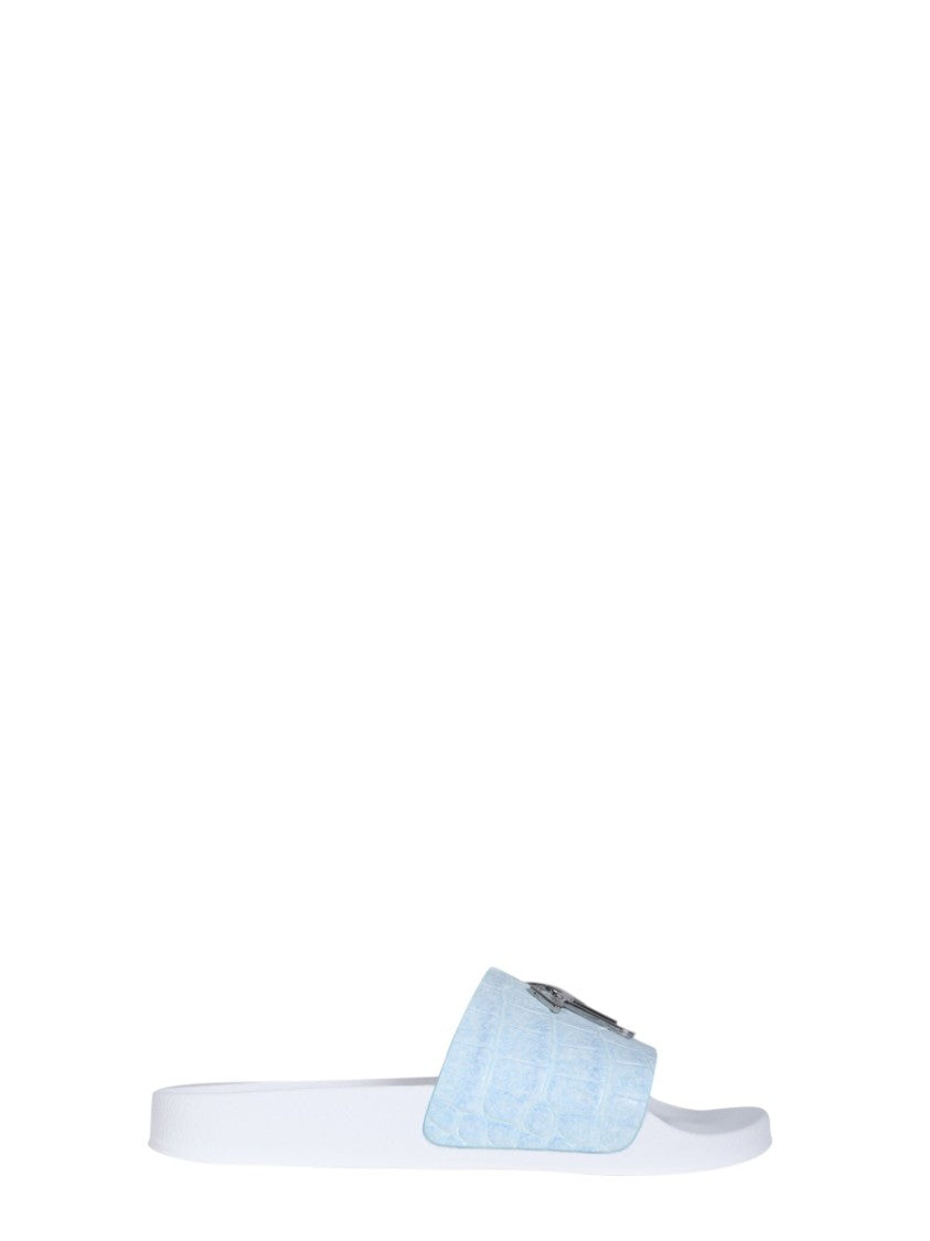 Giuseppe Zanotti Slide Sandals With Textured Strap