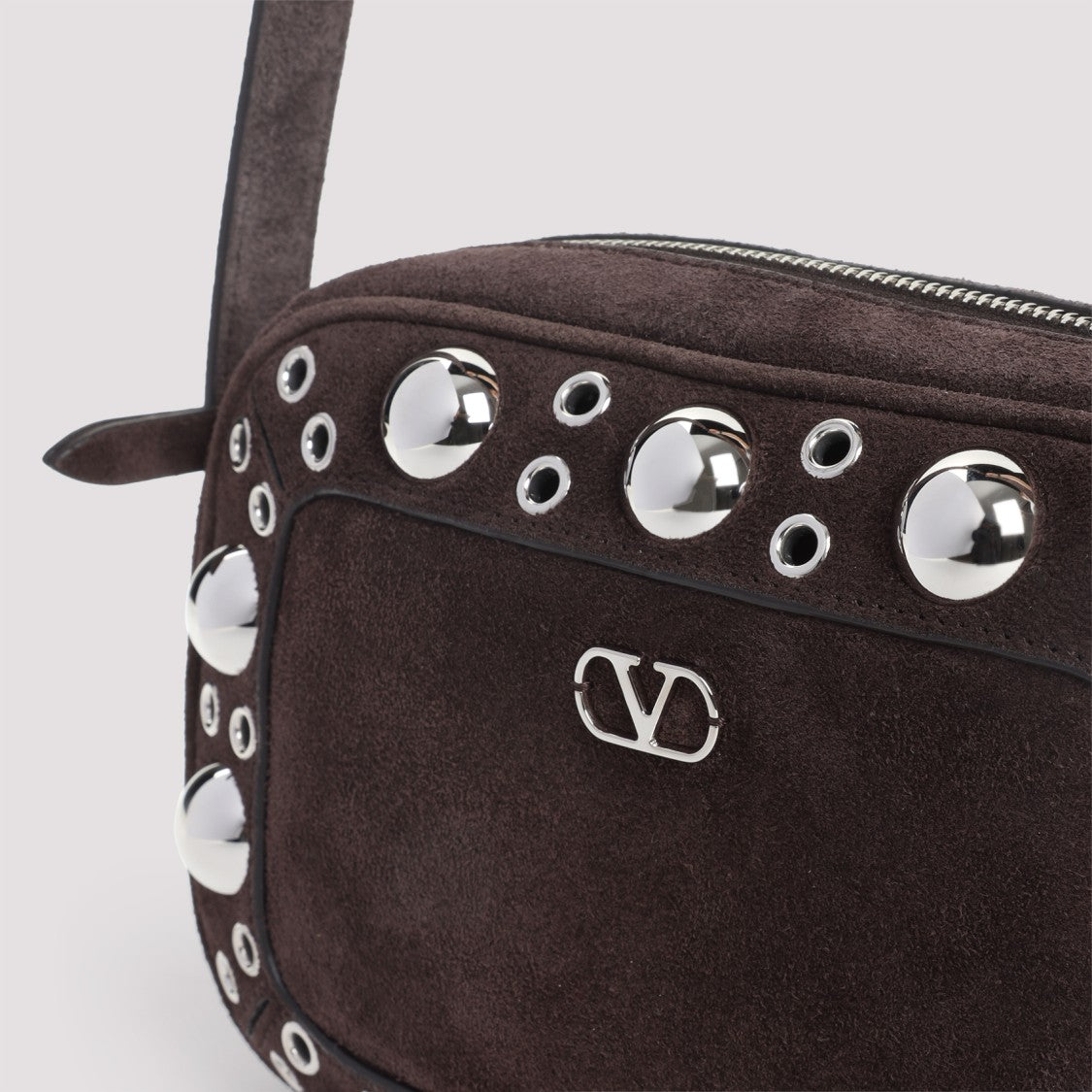 Valentino Garavani Testa Di Moro Brown Cow Suede Leather Nellcote Cross Body Bag