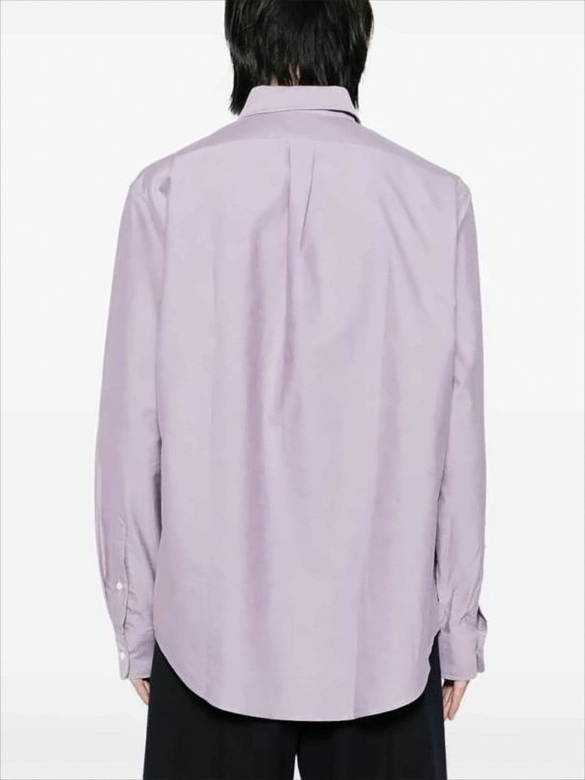 Maison Kitsuné Button-Down Long Sleeve Shirt With Embroidered Fox Detail