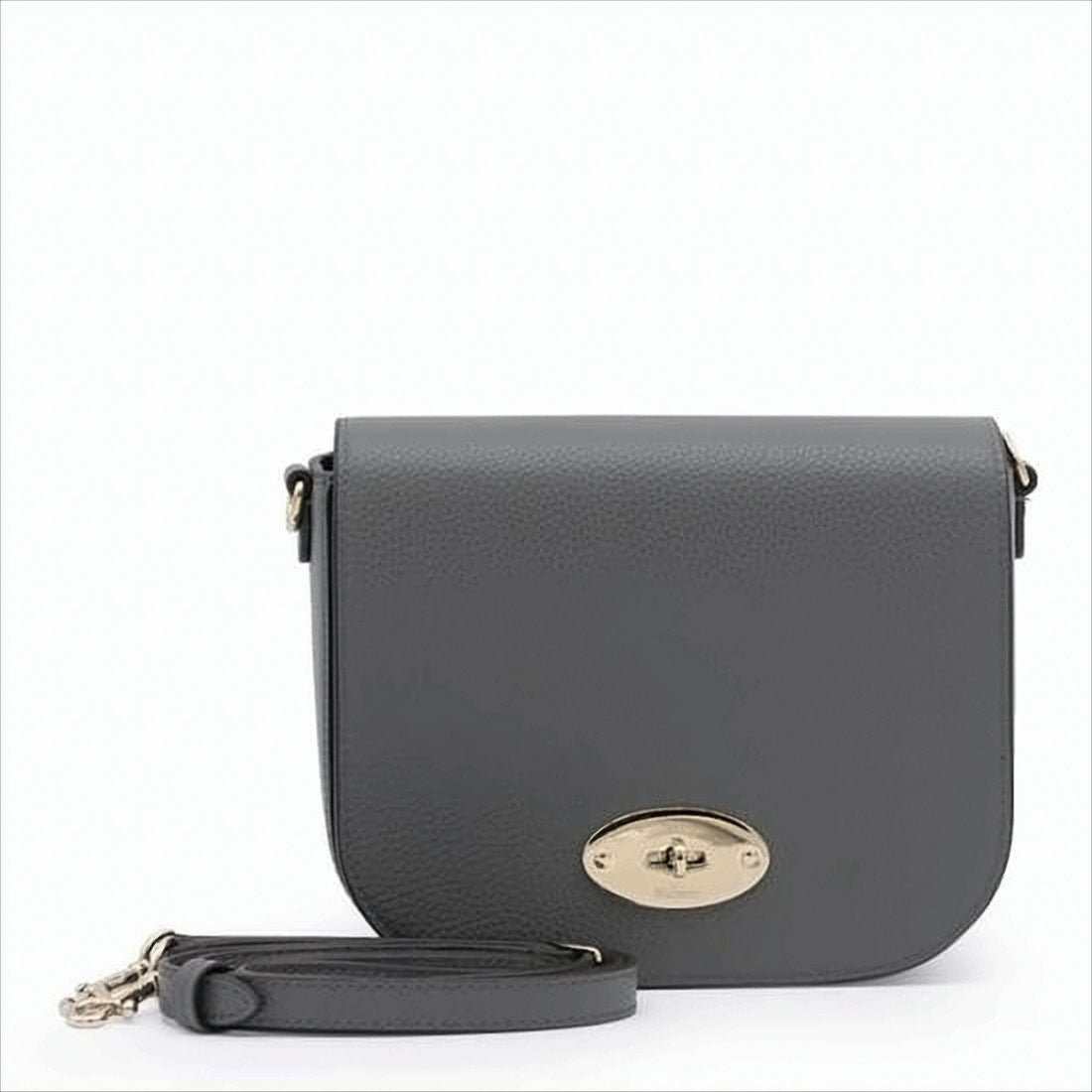 Mulberry Textured Calf Leather Satchel Crossbody Bag With Gold-Tone Clasp