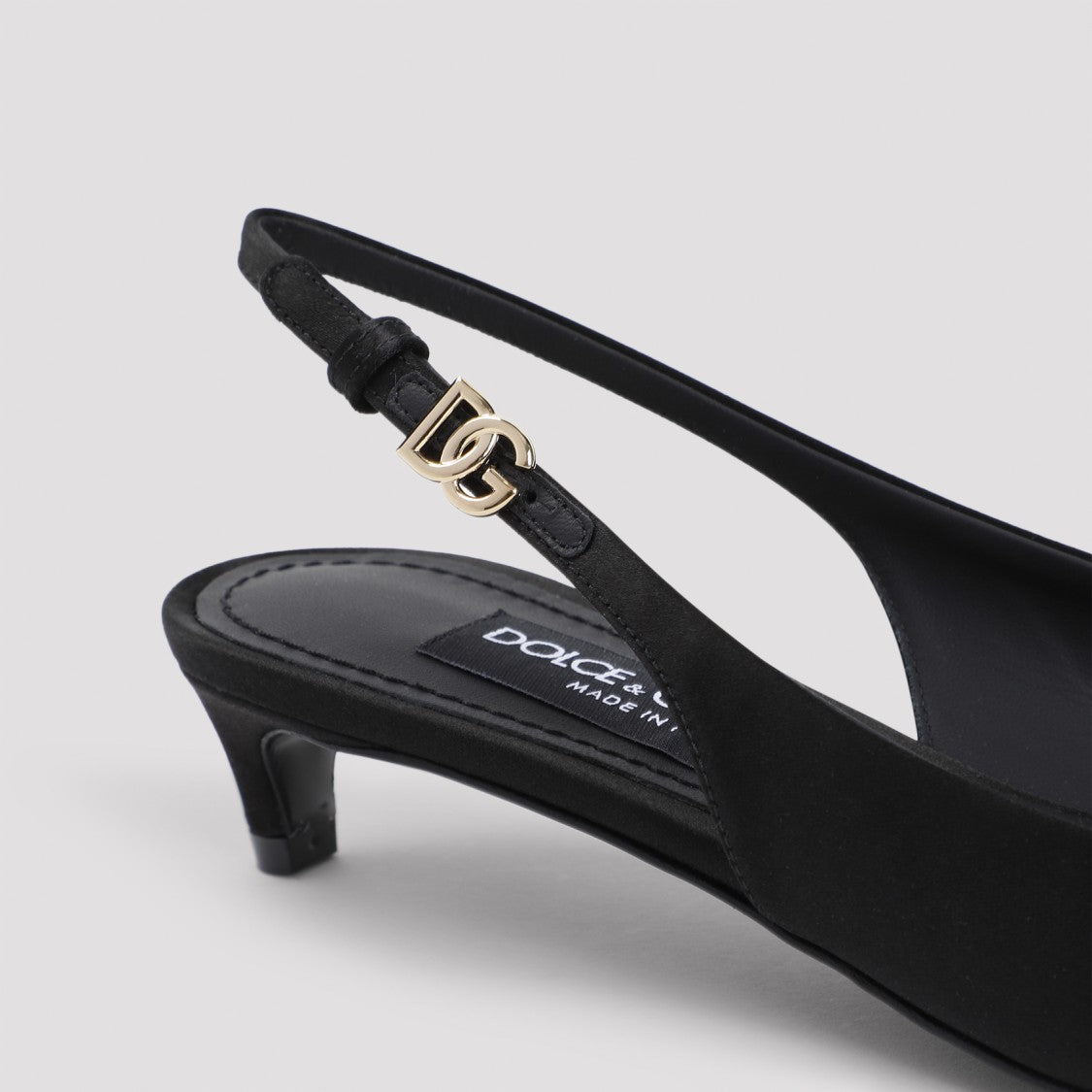 Dolce & Gabbana Black Viscose Slingback