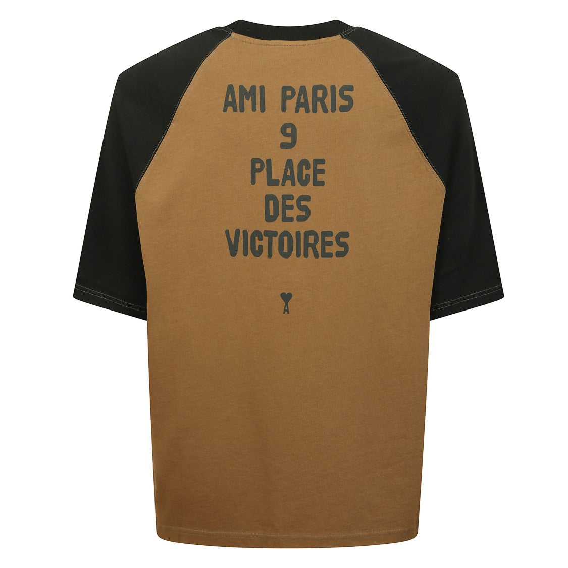 Ami Bicolour Short-Sleeved Cotton T-Shirt With Logo Print