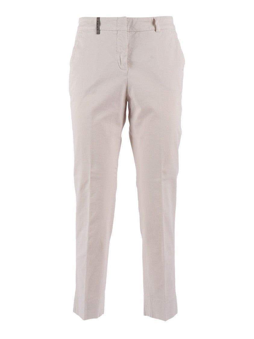 Peserico Straight Leg Tailored Trousers With Decorative Tab