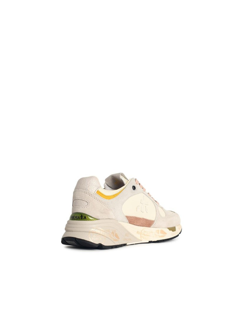 Premiata 'Mased 7824' White Leather Blend Sneakers