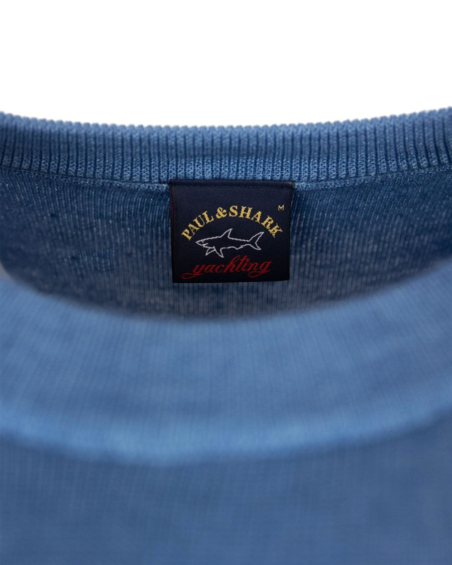 Paul & Shark Light Blue Extrafine Wool Crew Neck
