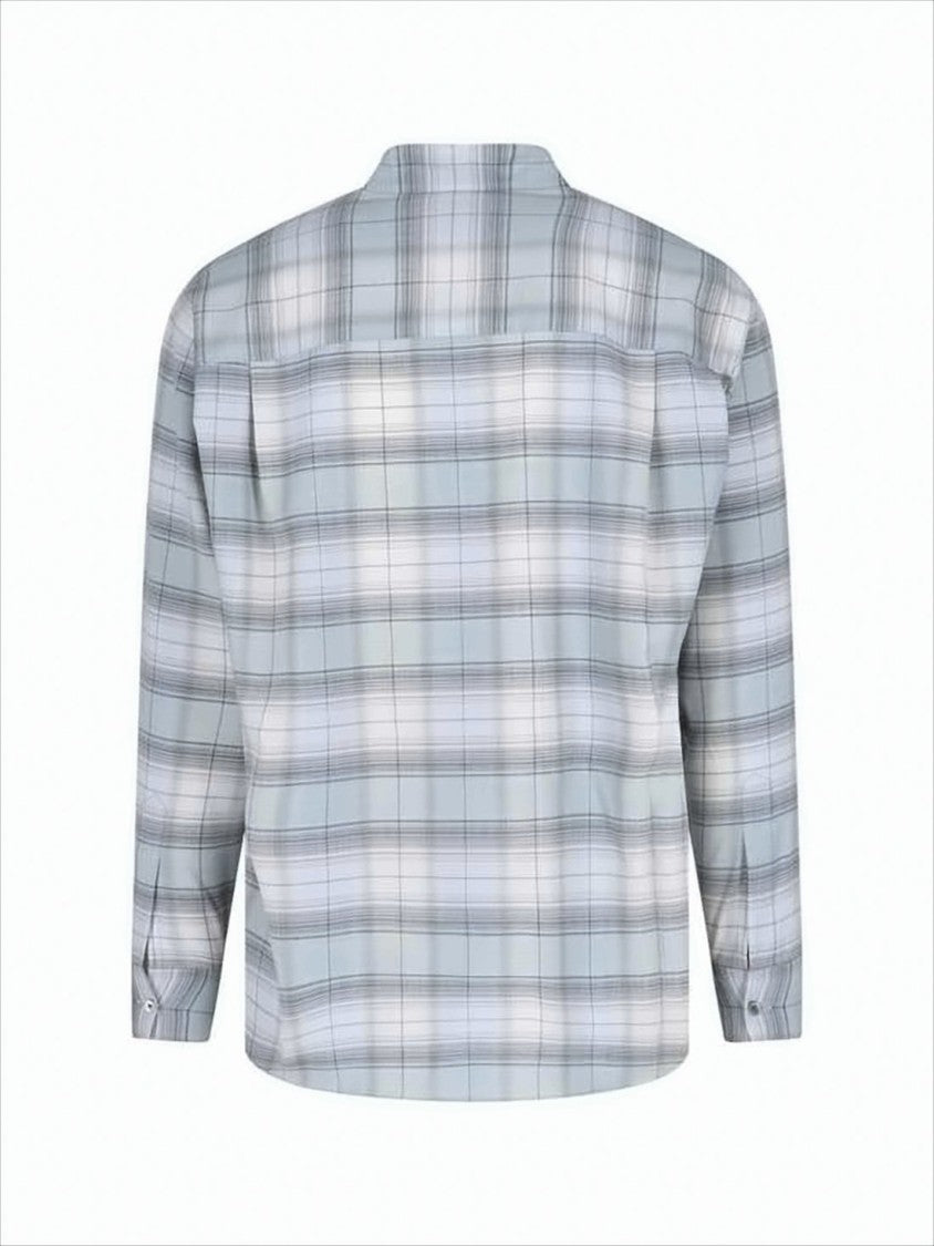 Auralee Plaid Wool Long-Sleeve Shirt