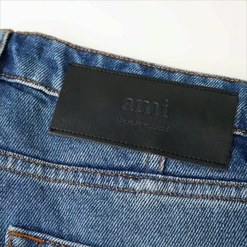 Ami Classic Straight-Leg Denim Pants With Vintage Fade