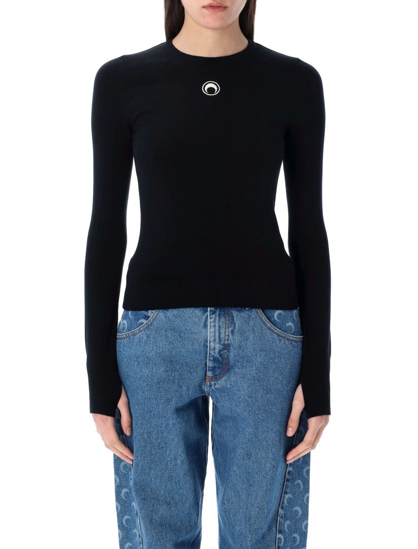 Marine Serre Moon Logo Knit Sweater