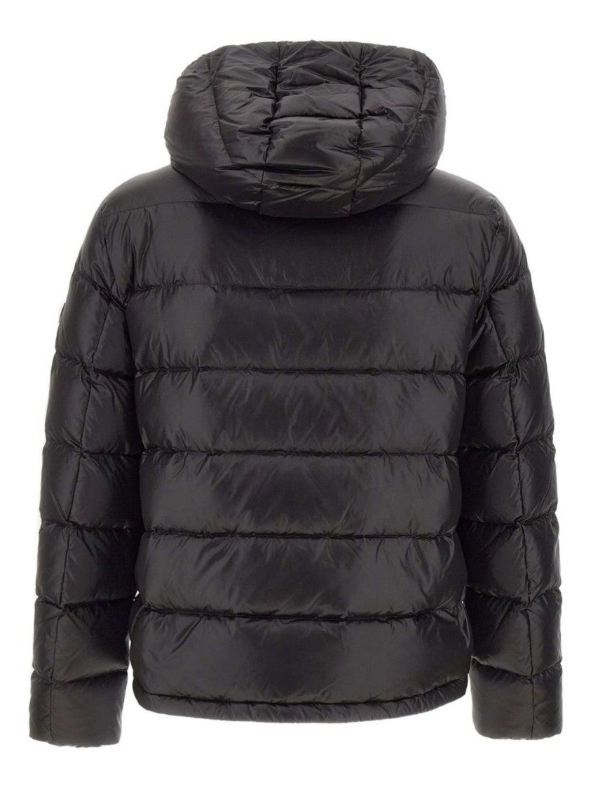 Peuterey Quilted Black Jacket With Padded Hood