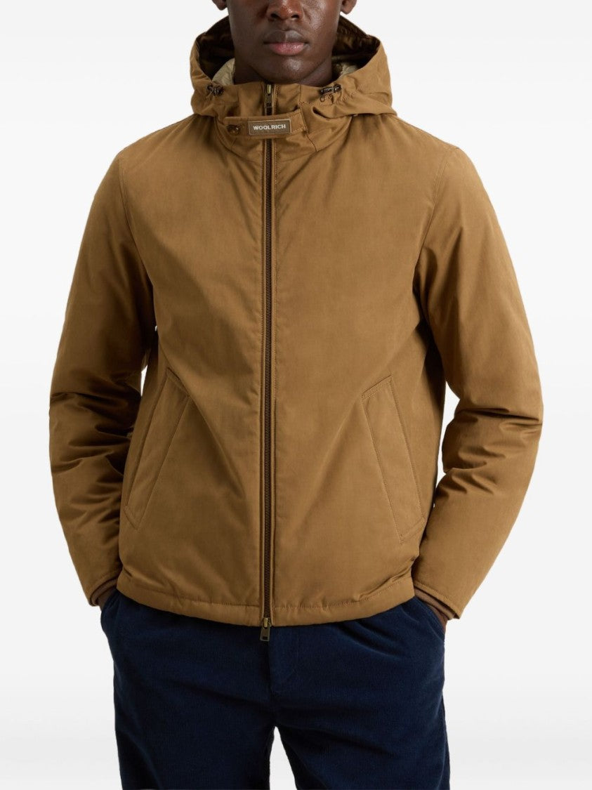 Woolrich Padded Brown Jacket With Adjustable Hood
