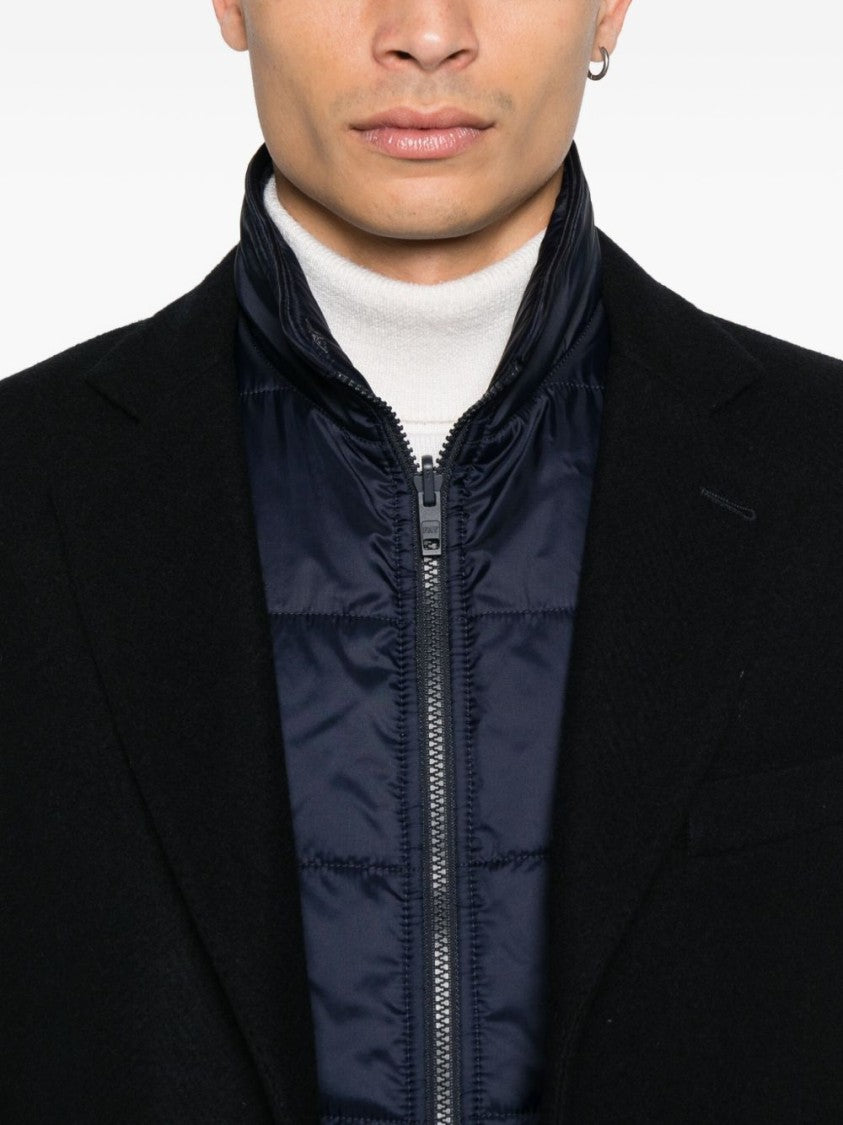 Fay Impeccably Tailored Blue Wool-Cashmere Overcoat