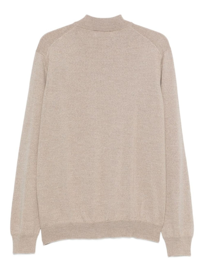 Gran Sasso Crew Neck Beige Sweater In 100% Virgin Wool