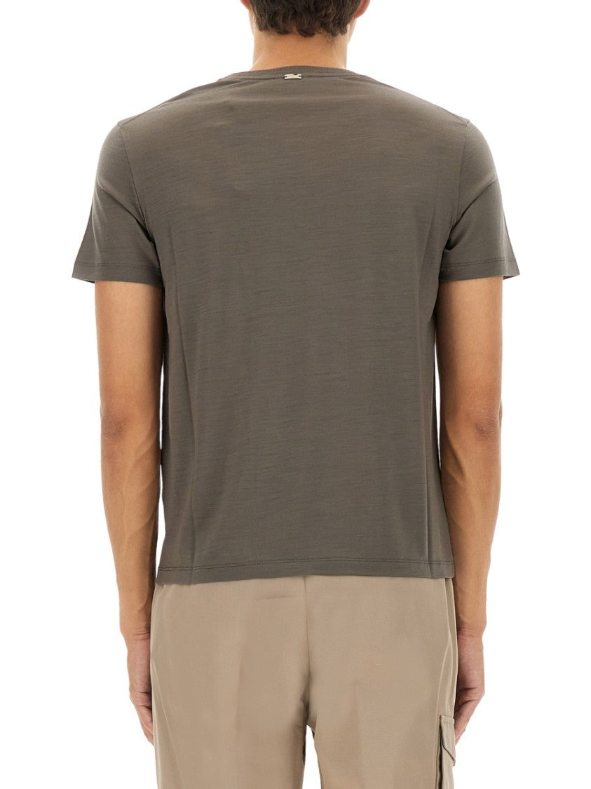 Herno Fine-Knit Brown Wool T-Shirt