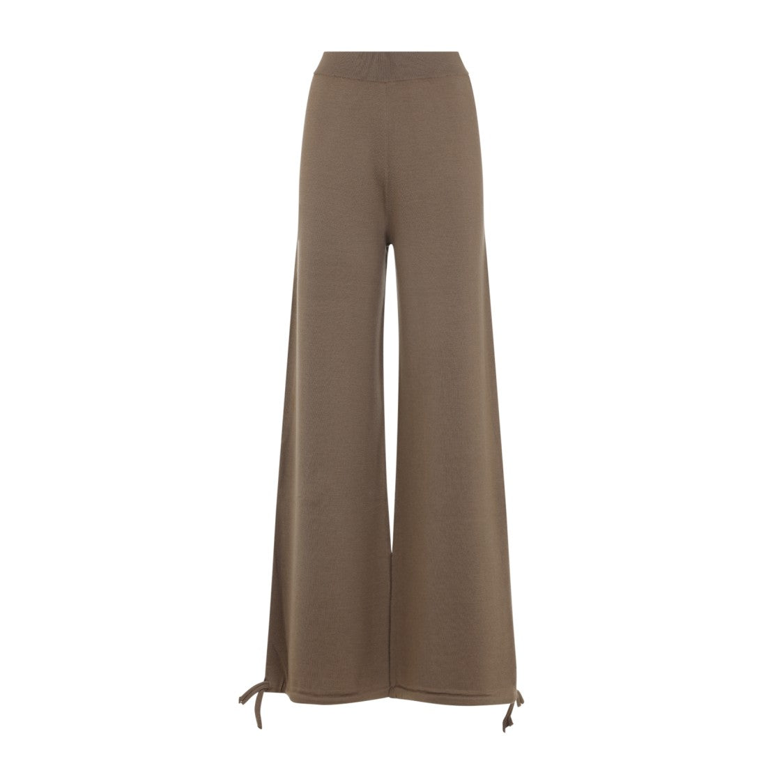 Max Mara Wide-Leg Wool Leggings With Customizable Hem Ties