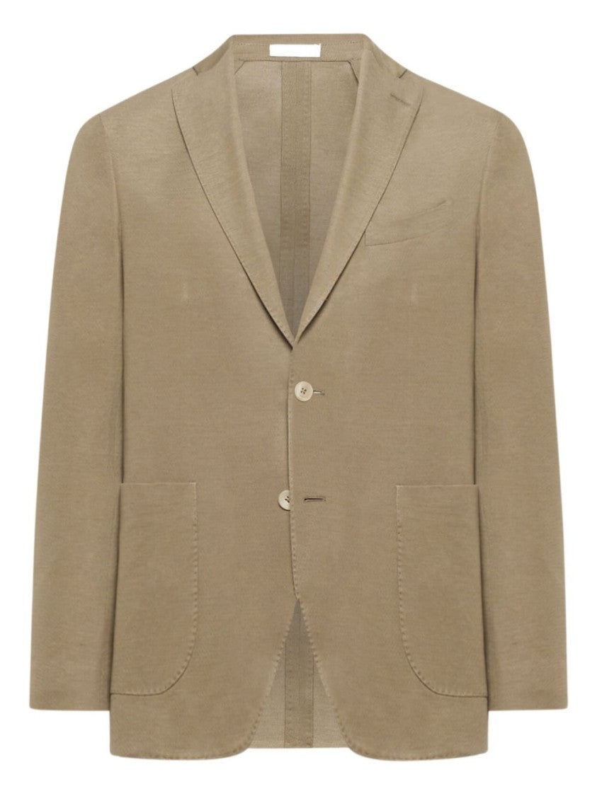 Boglioli Beige Double-Breasted Jacket With Notched Lapel And Tailored Fit