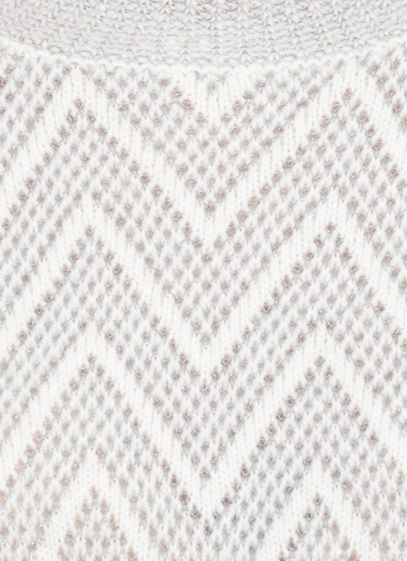 Peserico Grey And Ivory Wool And Sweater