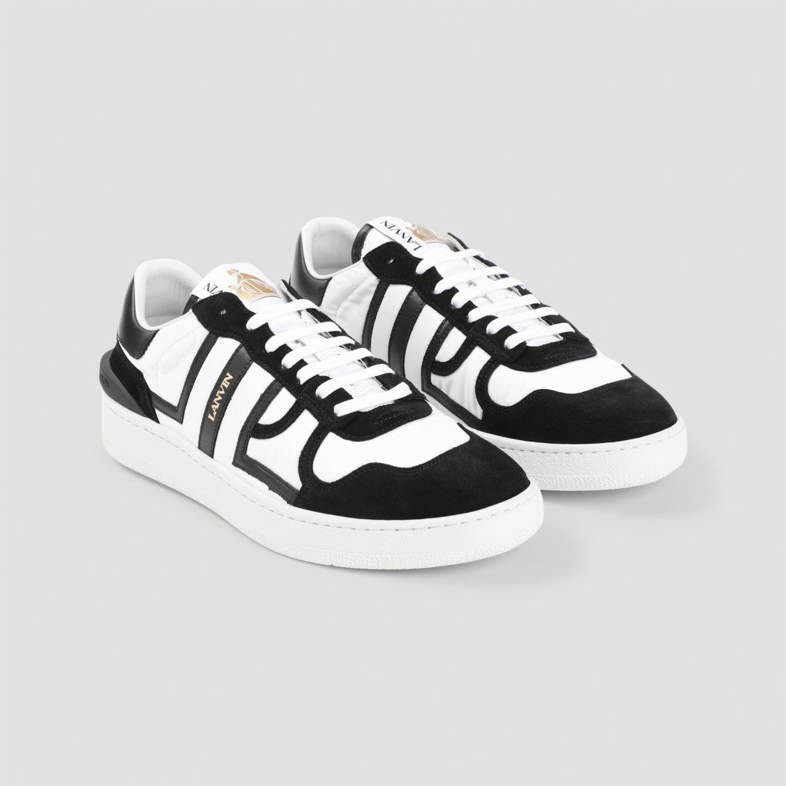 Lanvin Black And White Lanvin Sneakers With Suede Accents