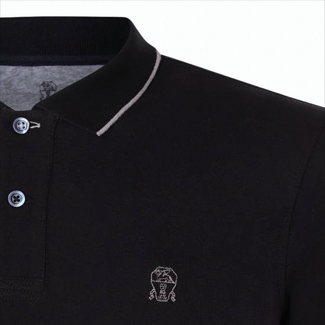 Brunello Cucinelli Short-Sleeve Polo Shirt With Ribbed Collar