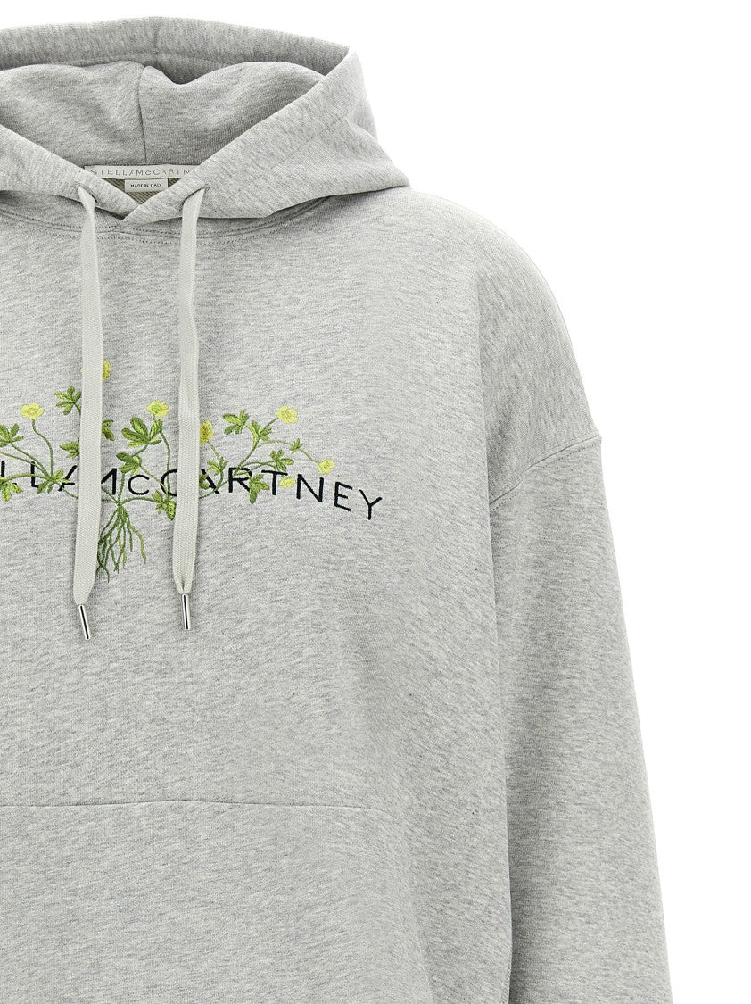Stella Mccartney Brushed Cotton Hoodie With Front Logo Embroidery
