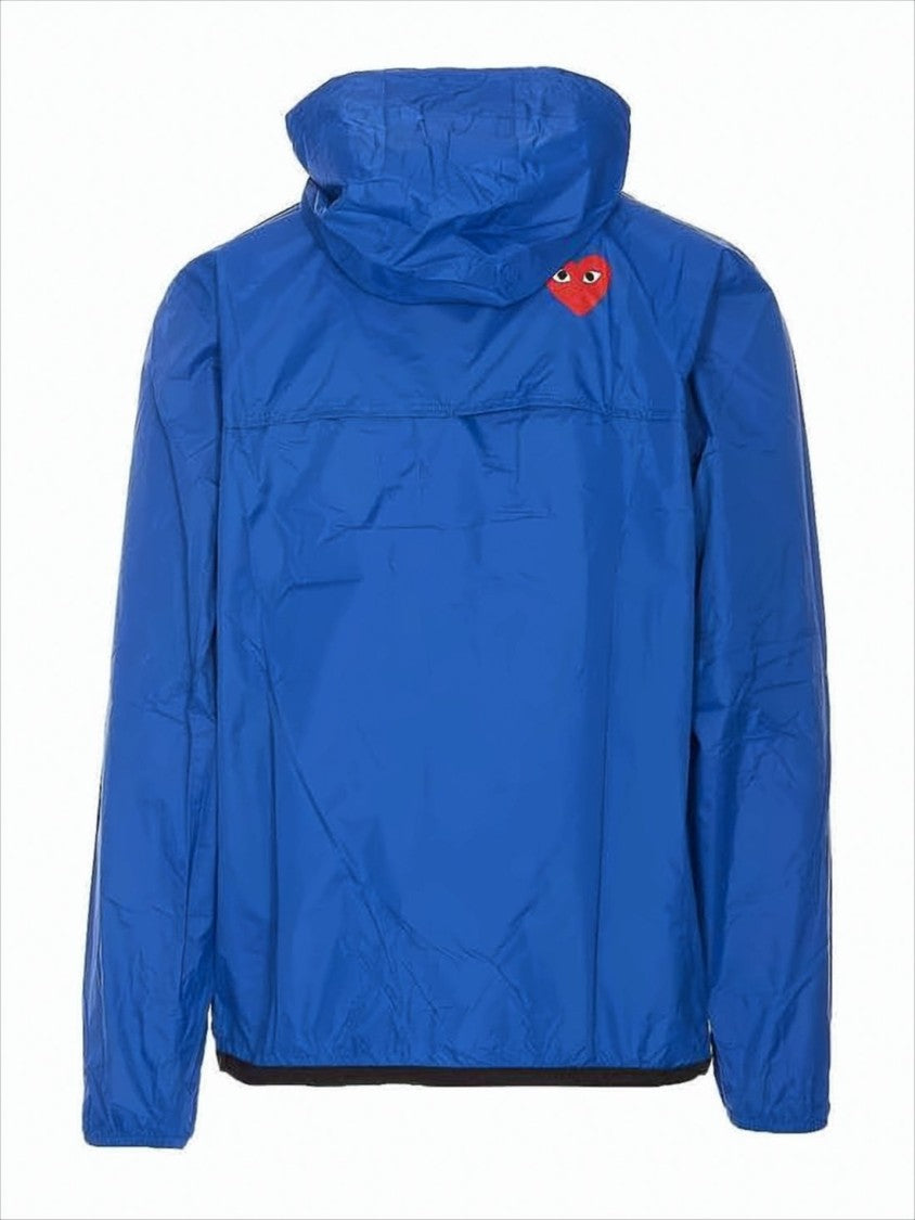 Comme Des Garçons Lightweight Half-Zip Hooded Jacket With Embroidered Logos