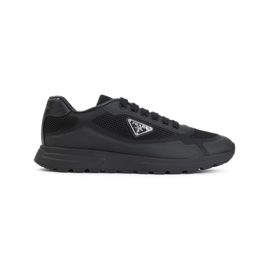 Prada Black Sneakers With Textured Finish