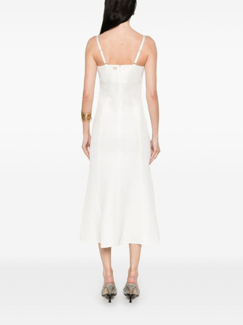 Twin-Set Midi-Length Dress With Straight Neckline