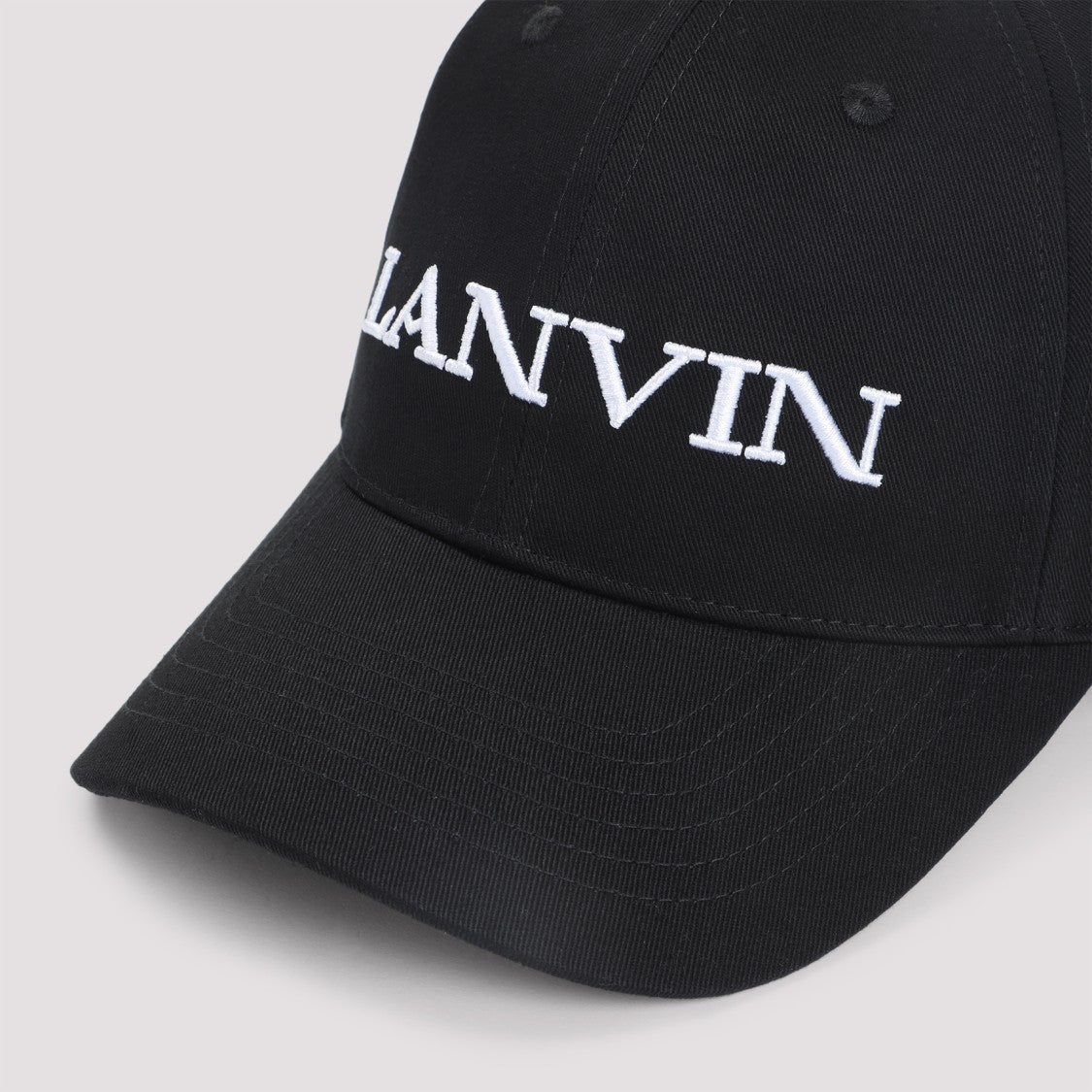 Lanvin Baseball Logo Black Cotton Hat