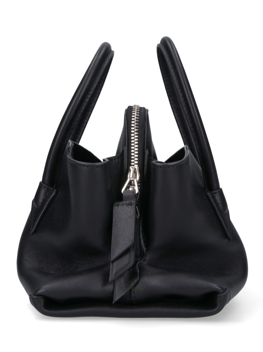 The Attico Mini Leather Shoulder Bag With Dual Zip Closure