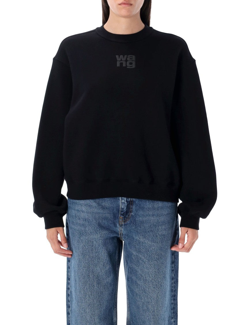 T By Alexander Wang Essential Terry Crew Sweatshirt W/ Puff