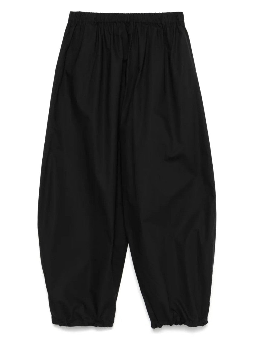Pinko Relaxed Fit Cotton Trousers With Elastic Waistband