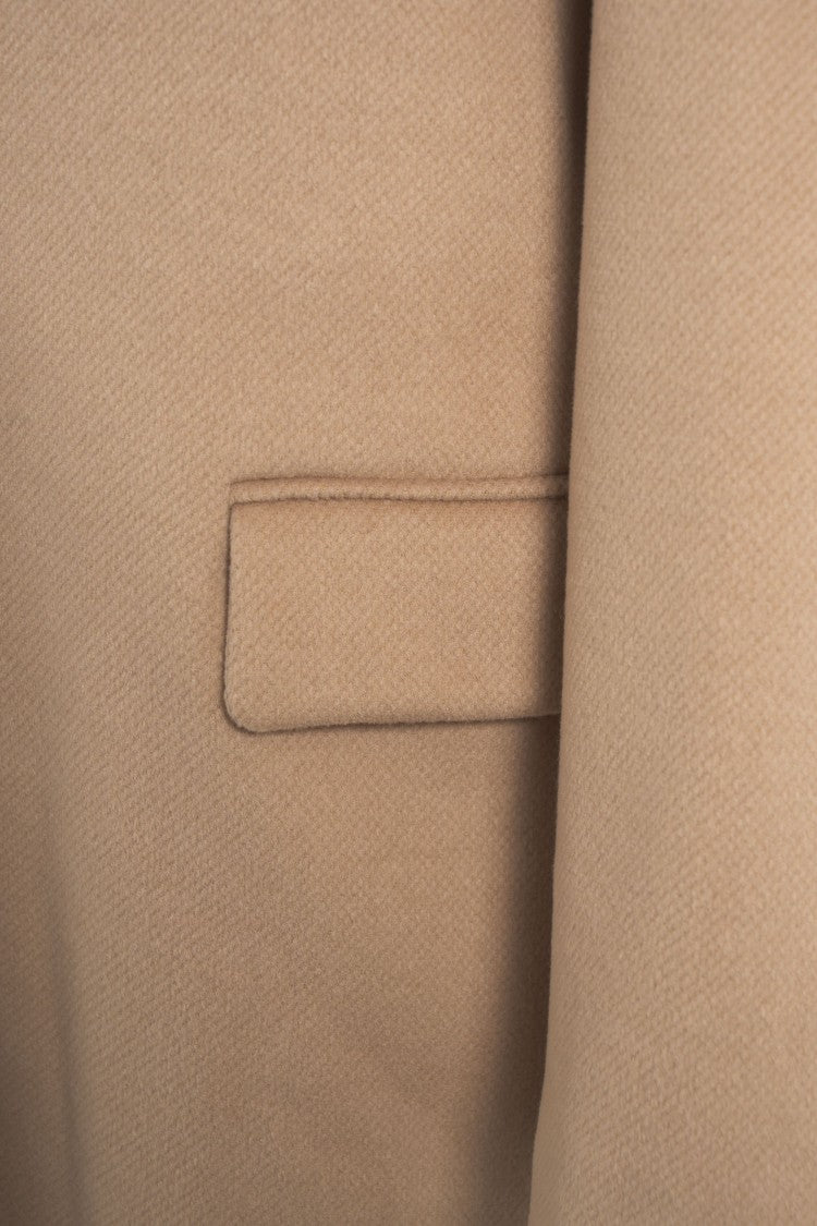 Kaos Classic Beige Coat With Peak Lapels