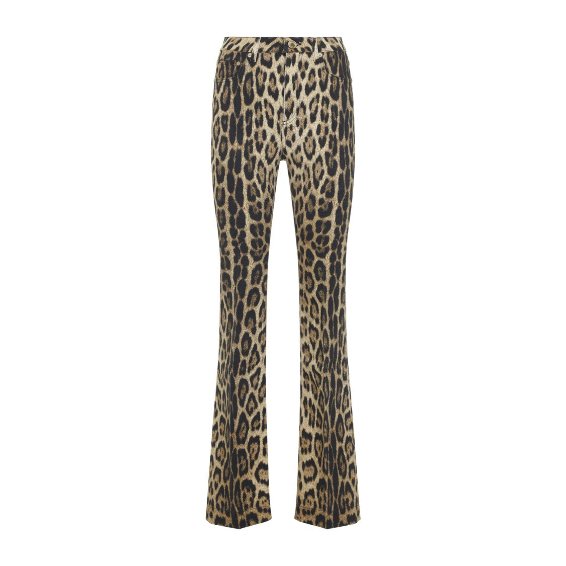 Roberto Cavalli Bootcut Beige Cotton Jeans