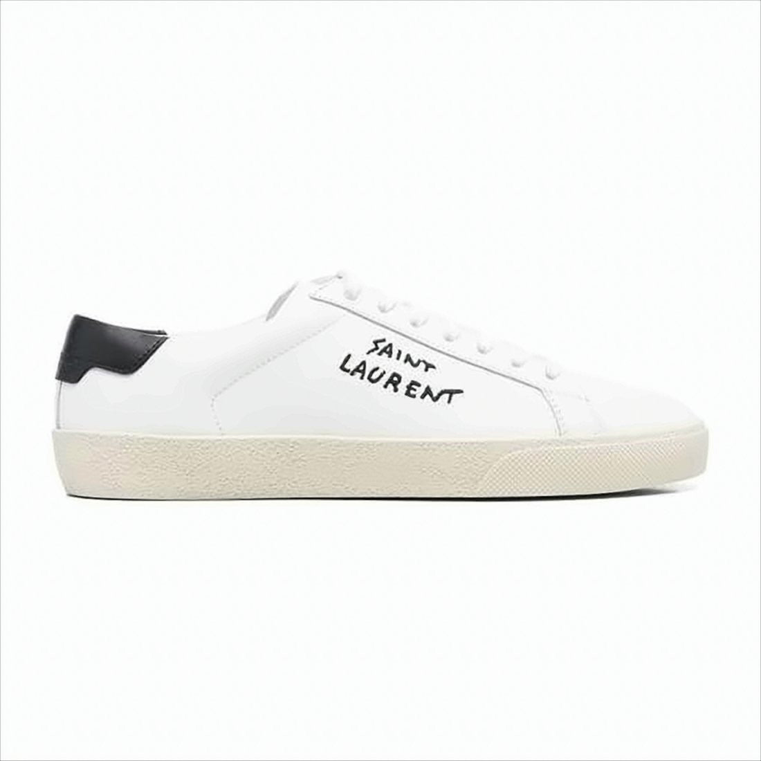 Saint Laurent Smooth Calfskin Low-Top Sneakers With Handwritten Logo