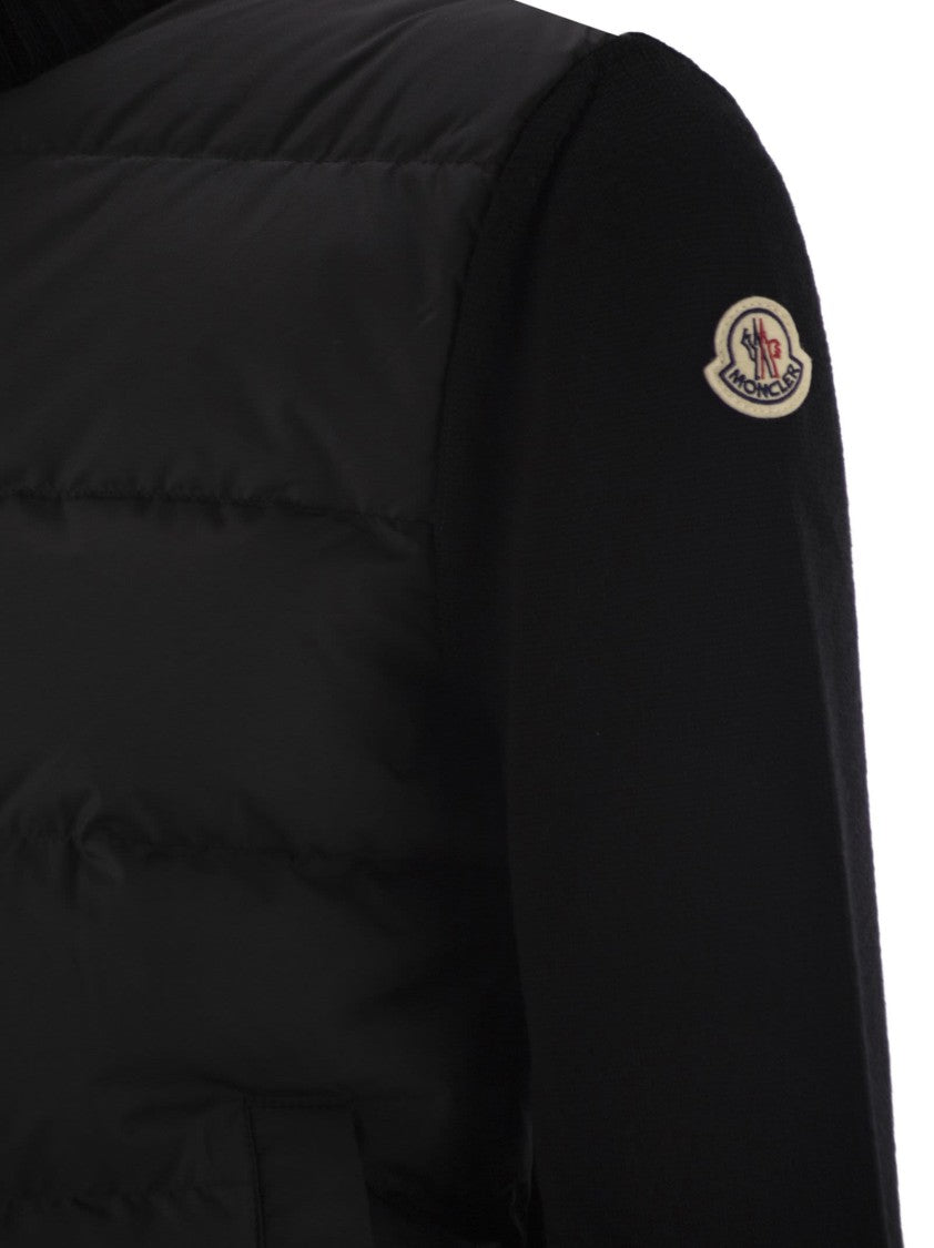 Moncler Wool Padded Cardigan With Zip