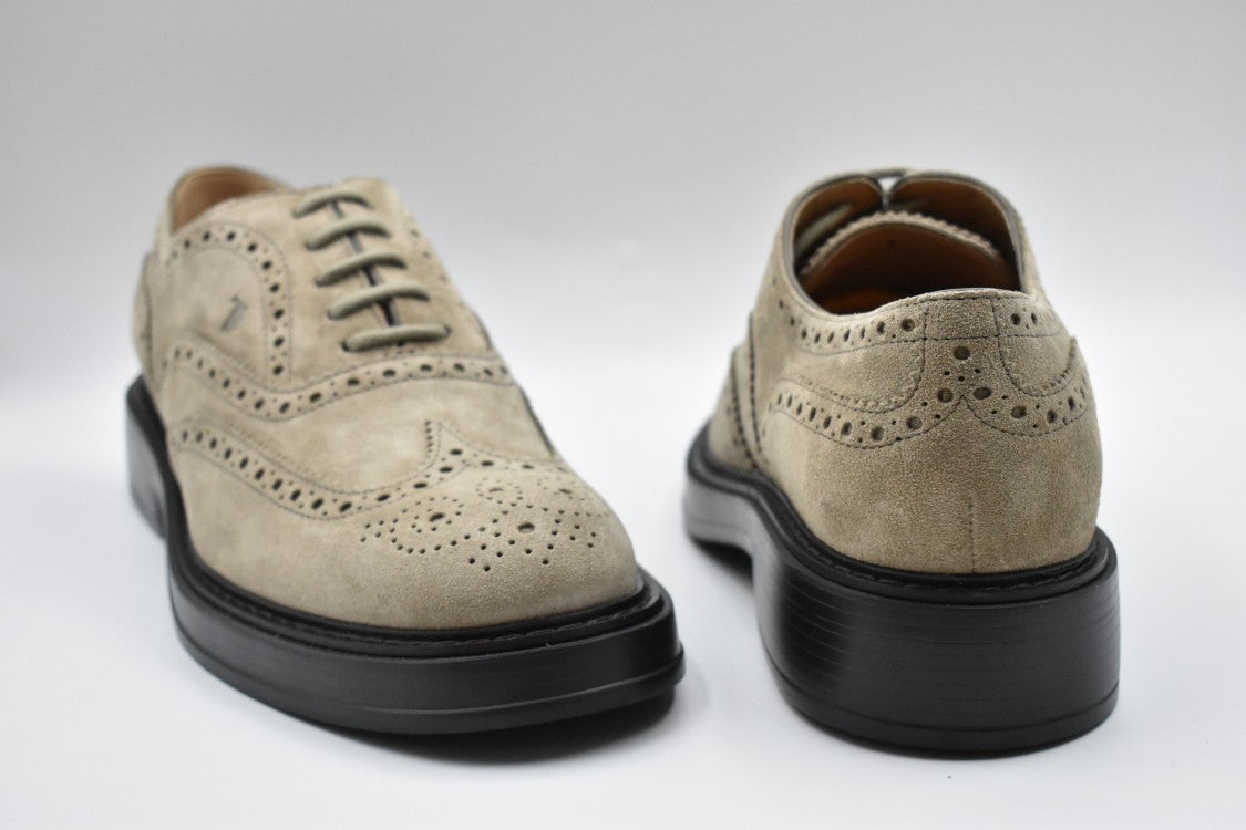 Tod's Refined Laced Flat Shoes With Intricate Brogue Detailing