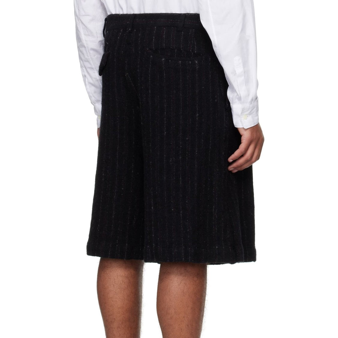 Comme Des Garçons Brushed Wool Black Shorts