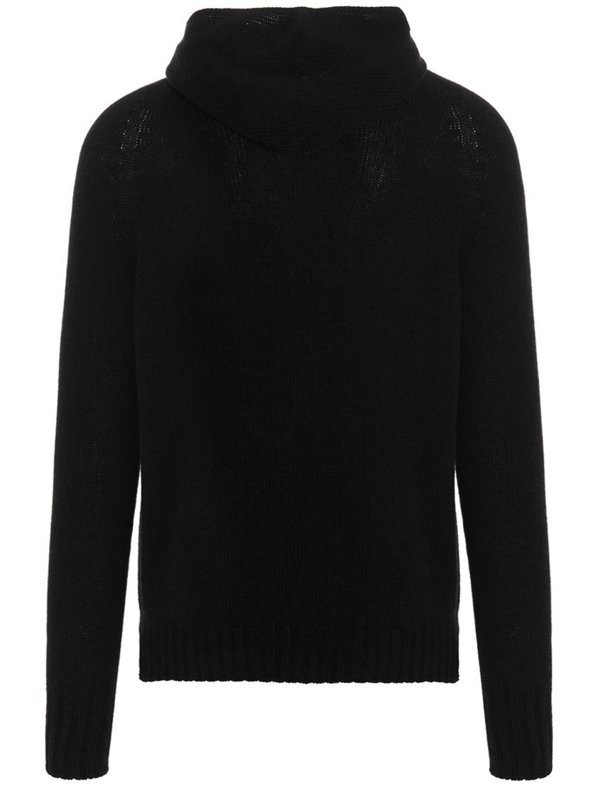 Ma'ry'ya Hooded Sweater With Side Splits And Long Cuffed Sleeves