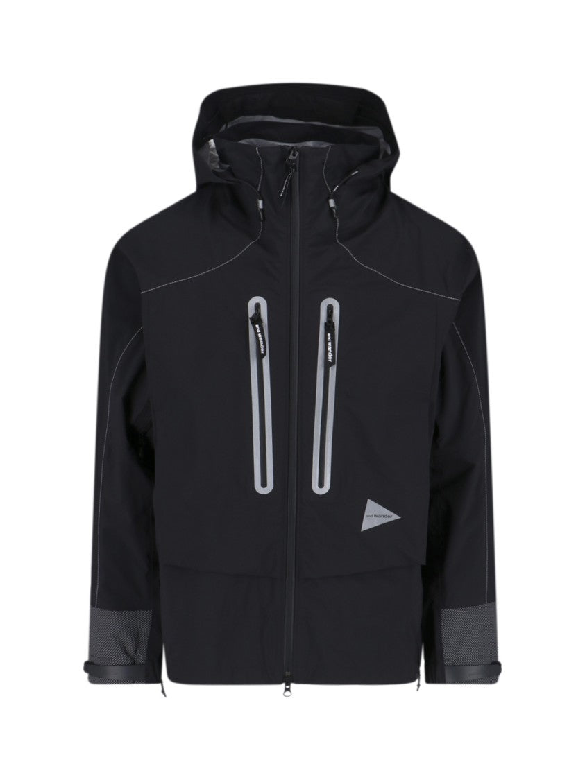 And Wander Zip Jacket, In Black Waterproof "Pertex Shield" Fabric