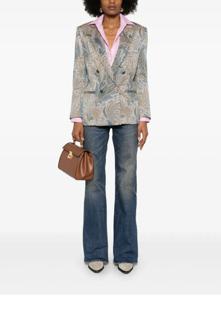 Etro Double-Breasted Paisley Pattern Blazer